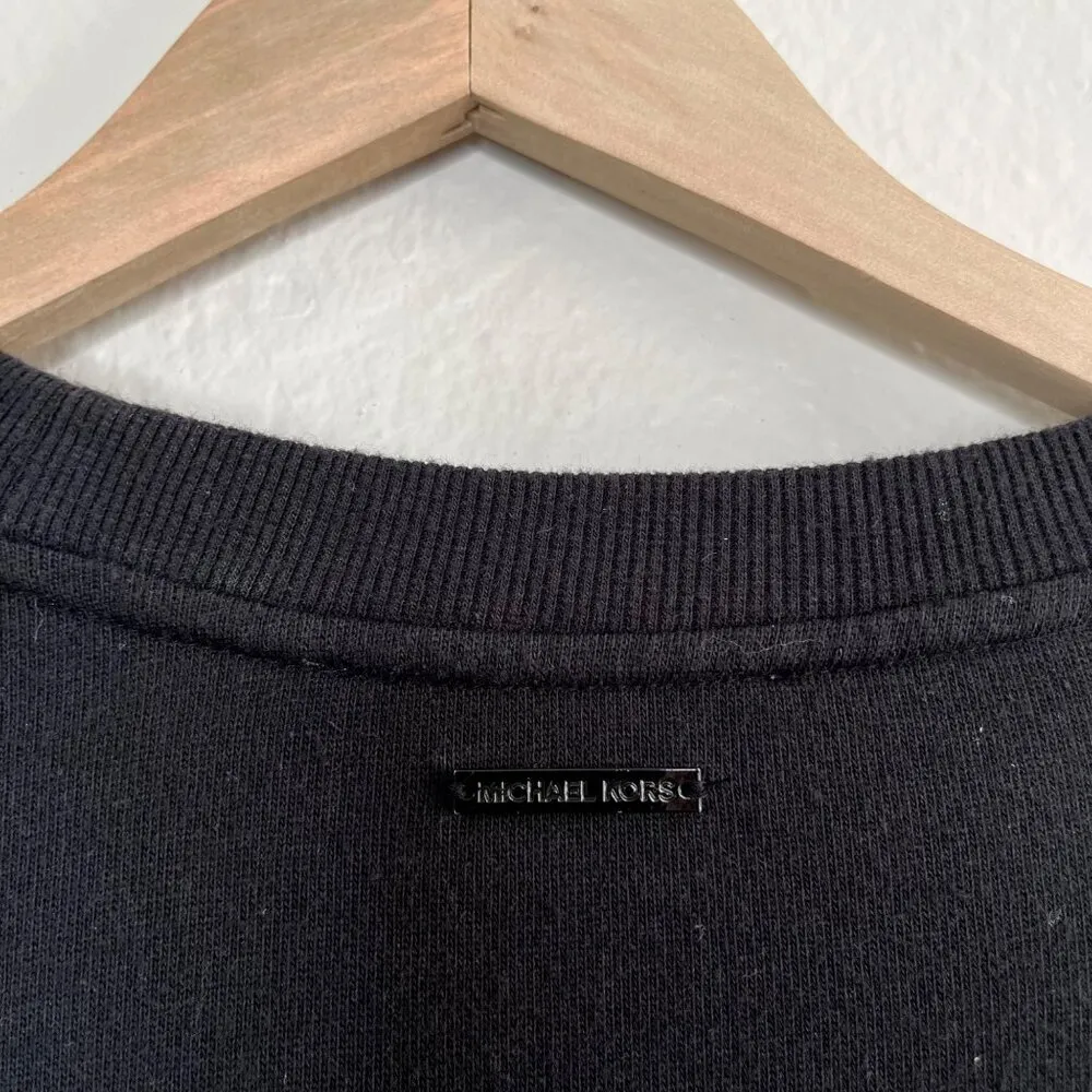 Michael Michael Kors Sequin Gold and Green Leopard Print Black Sweatshirt 0X - Image 5