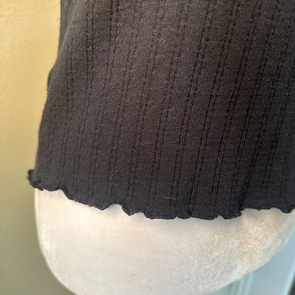 AMERICAN EAGLE Rib Knit Henley Button Top T Shirt - size small - Image 3