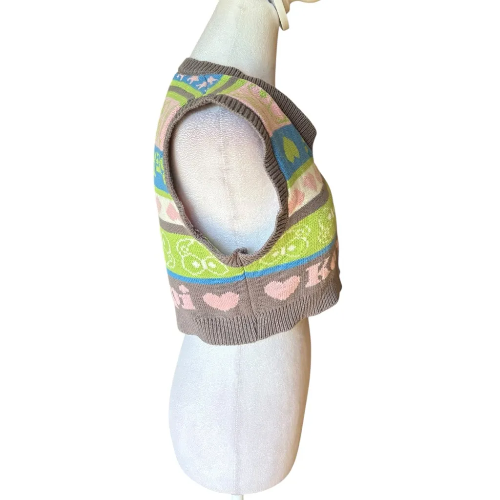 Forever 21 Keroppi x Hello Kitty Cropped Knit Sweater Vest Womens Size Small - Image 6