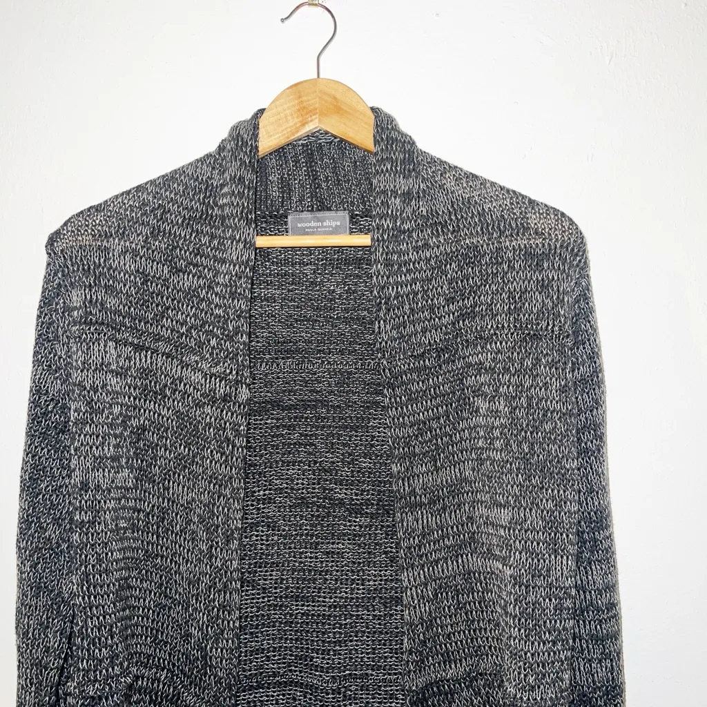 Wooden ships cotton blend open gray women’s cardigan - Image 2