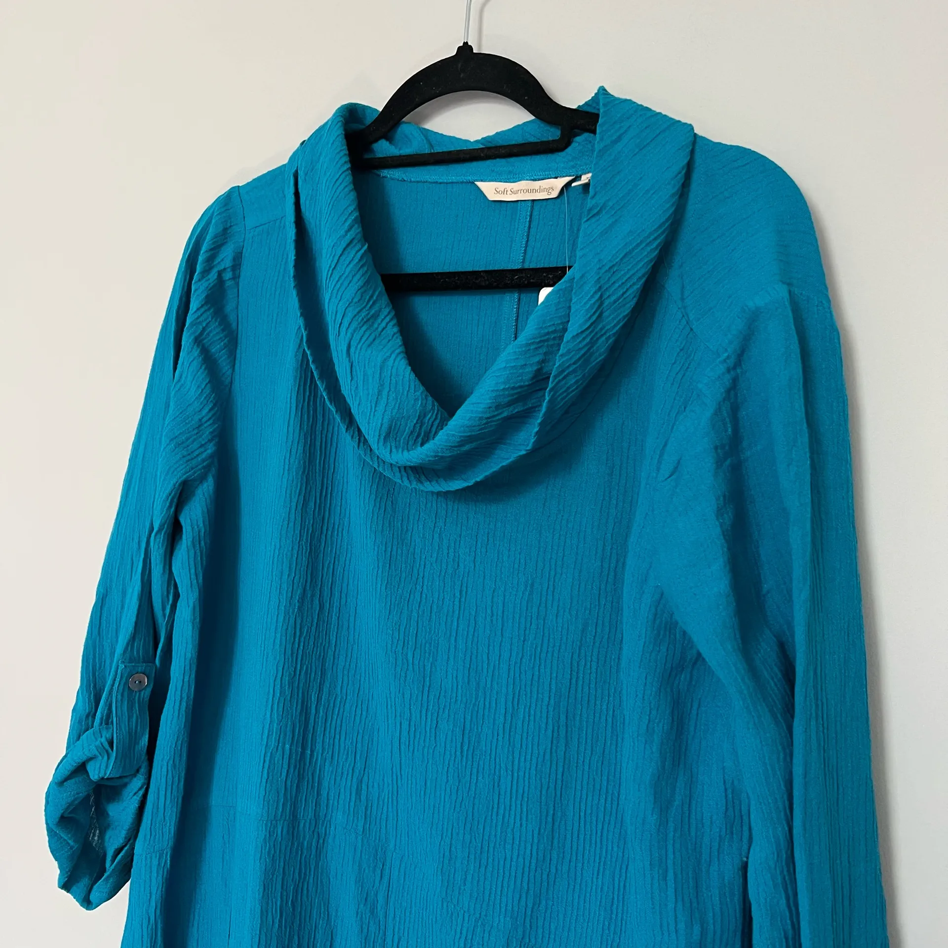 Soft Surroundings Fjord Blue Gauze Maxi Dress - Image 6