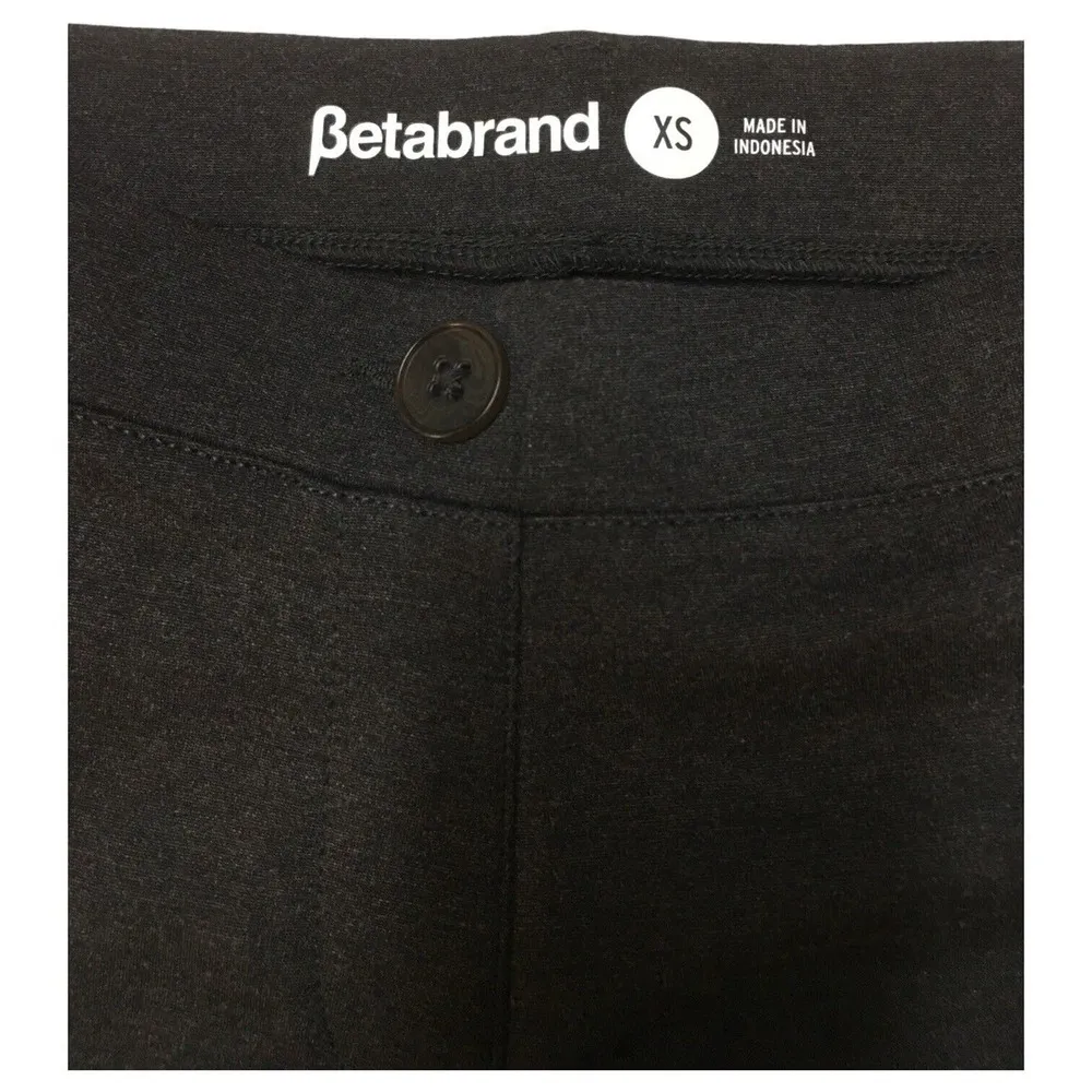 Betabrand Pants Womens XS Pull On Cropped Capri Yoga Ponte Knit Charcoal Gray - Image 10