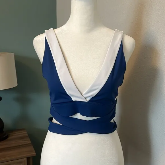 Solid & Striped Mia Wrap Bra Midnight Blue Size Medium - Image 2