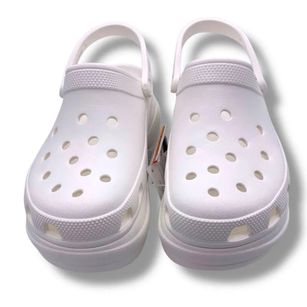 NEW Crocs Women's Classic Bae Clogs Platforms White Size 9W Ionic Comfort - Image 9