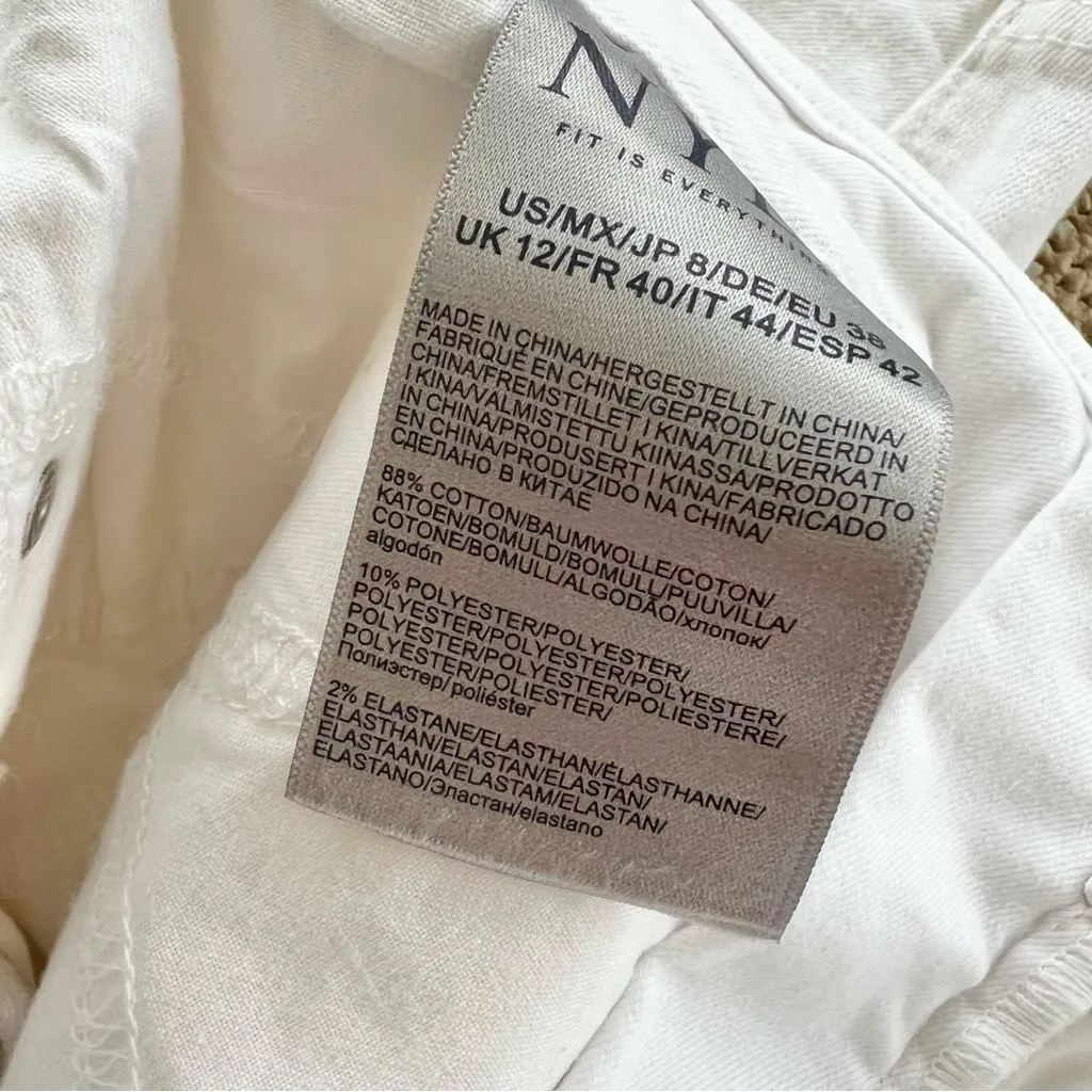 NYDJ Denim Skirt High Waist A-line Stretch Optic White  NWOT 8 Classic Lift Tuck - Image 15