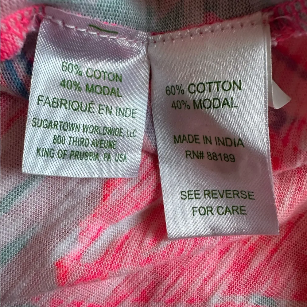 Lilly Pulitzer XS Pink Blue Tie-Dye Bell Sleeve Dress Tassel Neck Boho Resort - Image 7