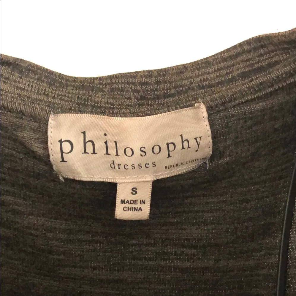 Philosophy Anthropology Light and Dark Brown Long Sleeve Light Sweater Dress - Image 3