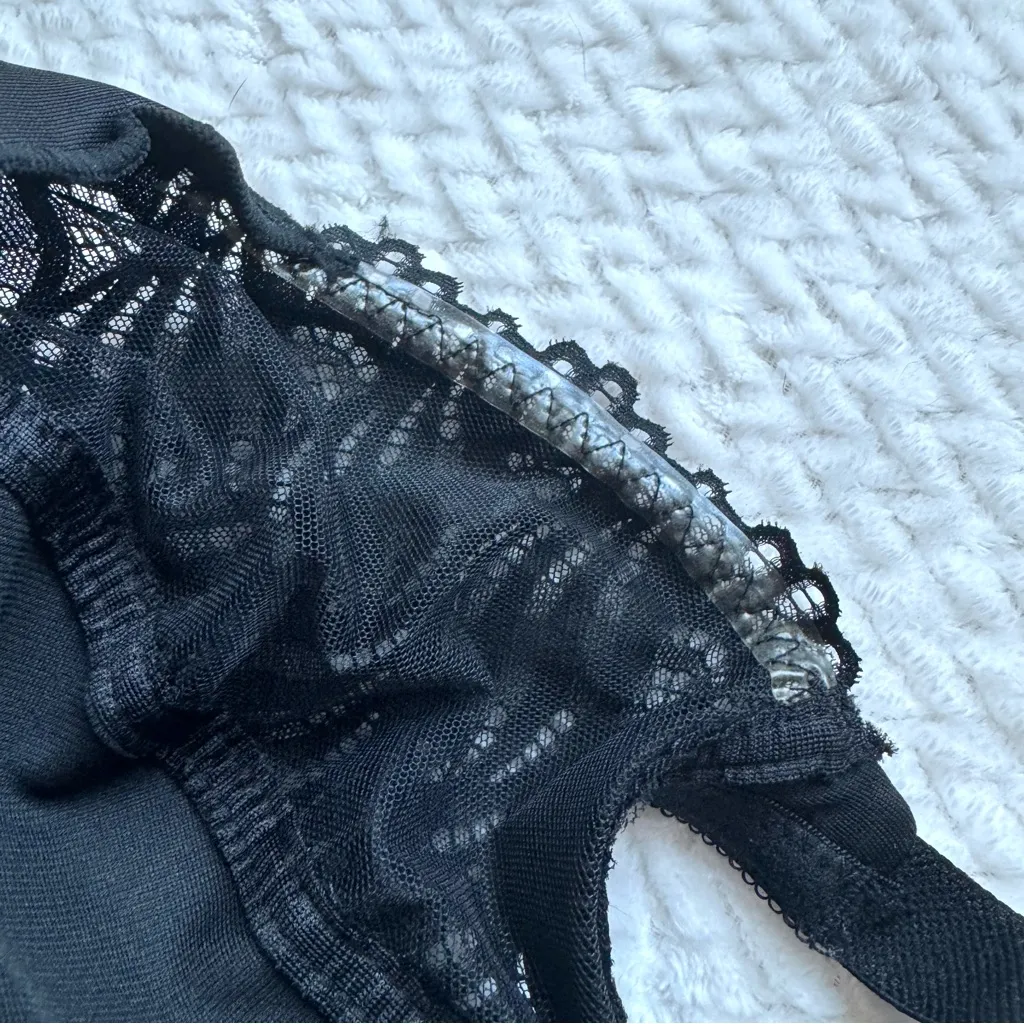 Glamorise Front Close T Back Wonderwire Underwire Bra 36D Black Lace 1246 NWOT Size undefined - Image 8