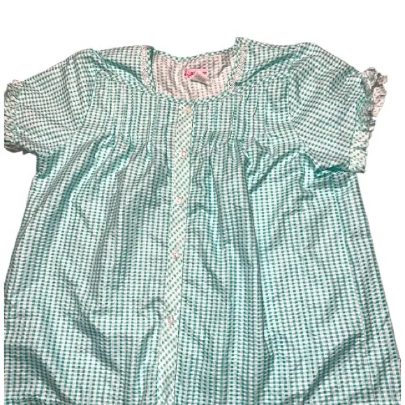 Lati fashion Women's Aqua Checkered Sleepwear Set Green Size XL - Image 3