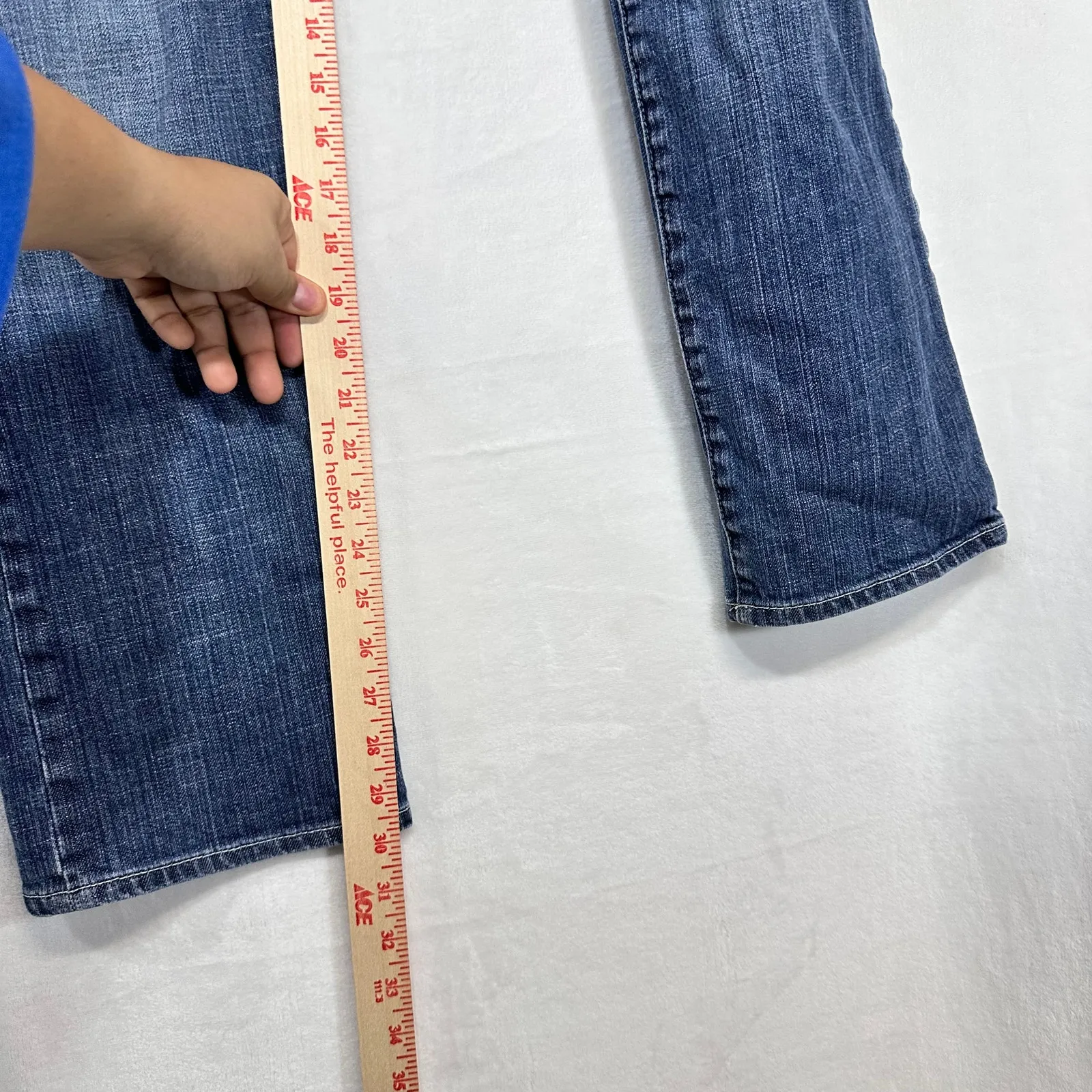 Y2K X2‎ Jeans Curvy Lowrider Denim Cute Babydoll 90s 00s Sz Medium/6 31 Waist Blue - Image 12