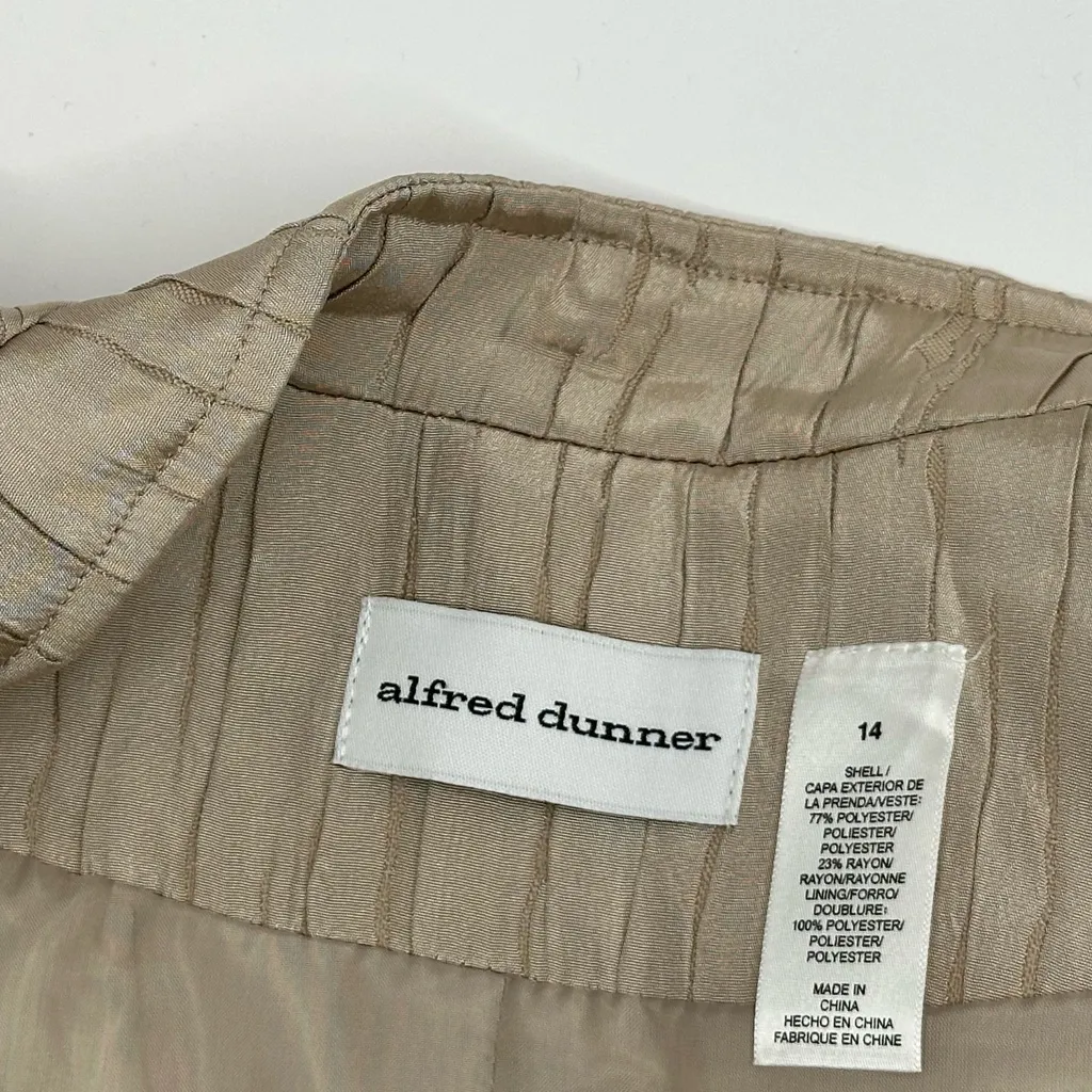 Alfred Dunner Champagne Full Zip Jacket SZ 14 - Image 3