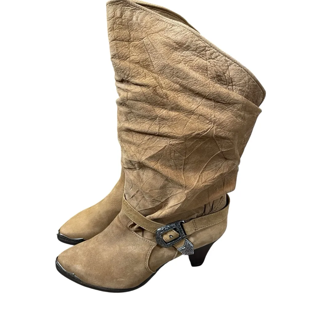 Zodiac Rare Vintage 80s Suede Boots Cowboy Western Cowgirl Boots NEW with tags - Image 4