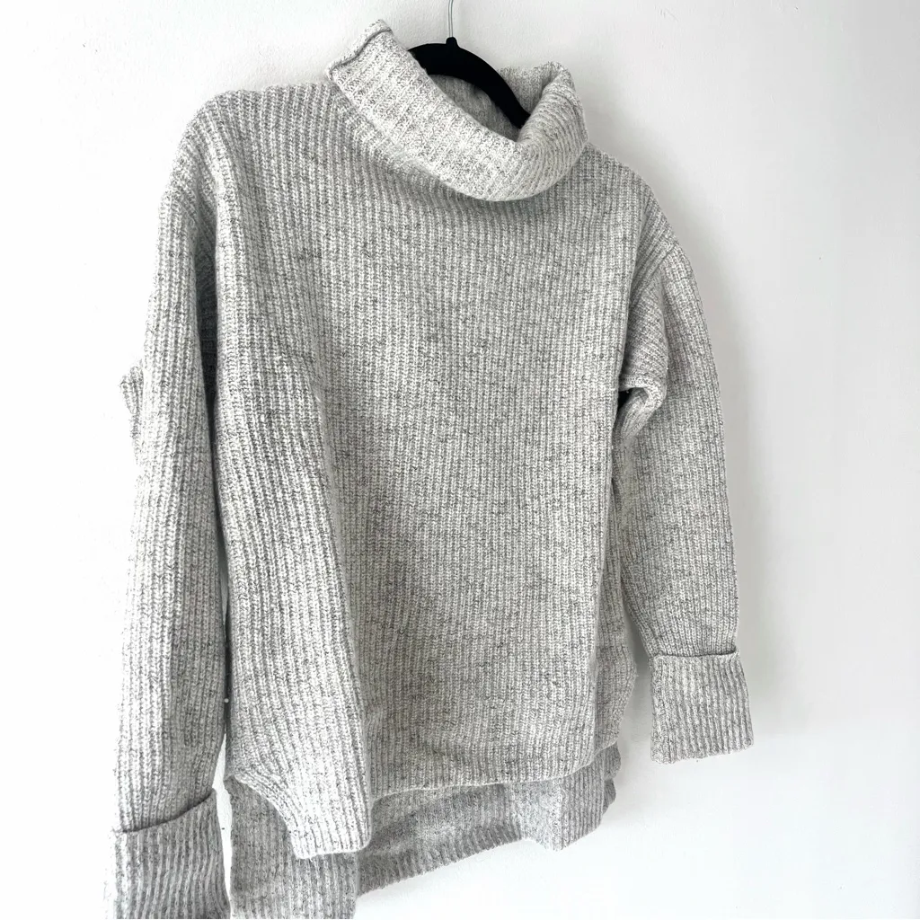 Ann Taylor  Light Gray Wool Turtleneck Sweater - Image 2