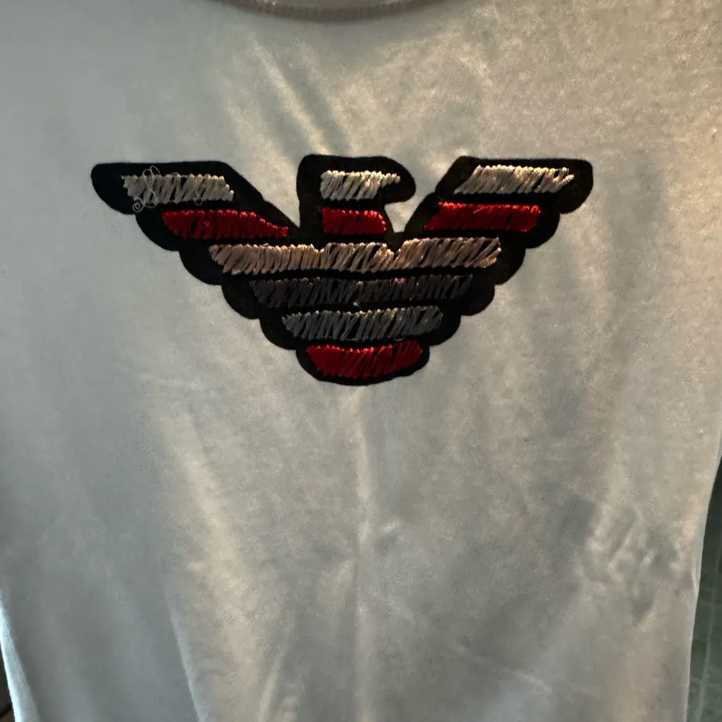 Emporio Armani White Tee with Embroidered Logo - Image 4