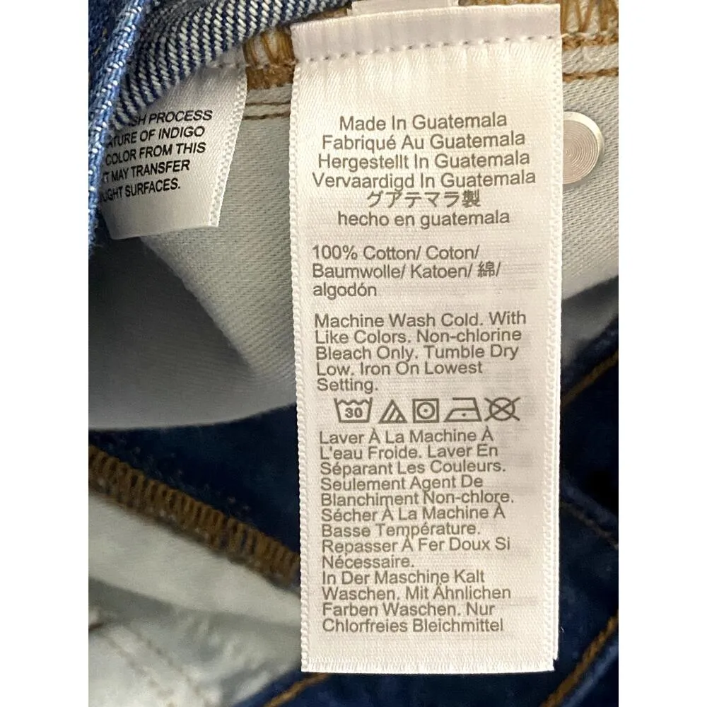 NWT J.Crew Cutoff Mid Length Jean Shorts Mid Rise Raw Hem 24 Dark Blue Wash - Image 8