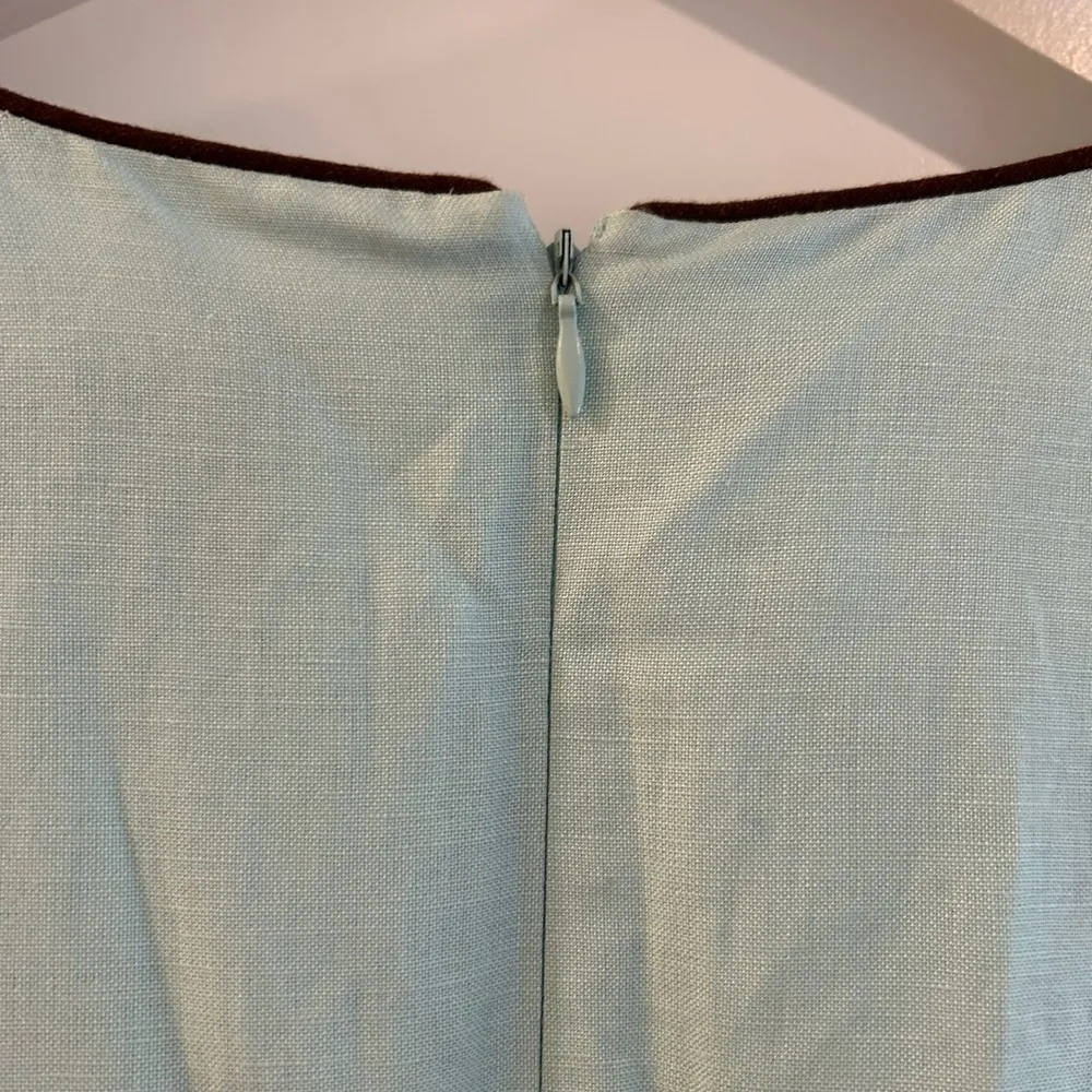 Willow Glenn Linen Dress Brown Blue Size 16 - Image 9