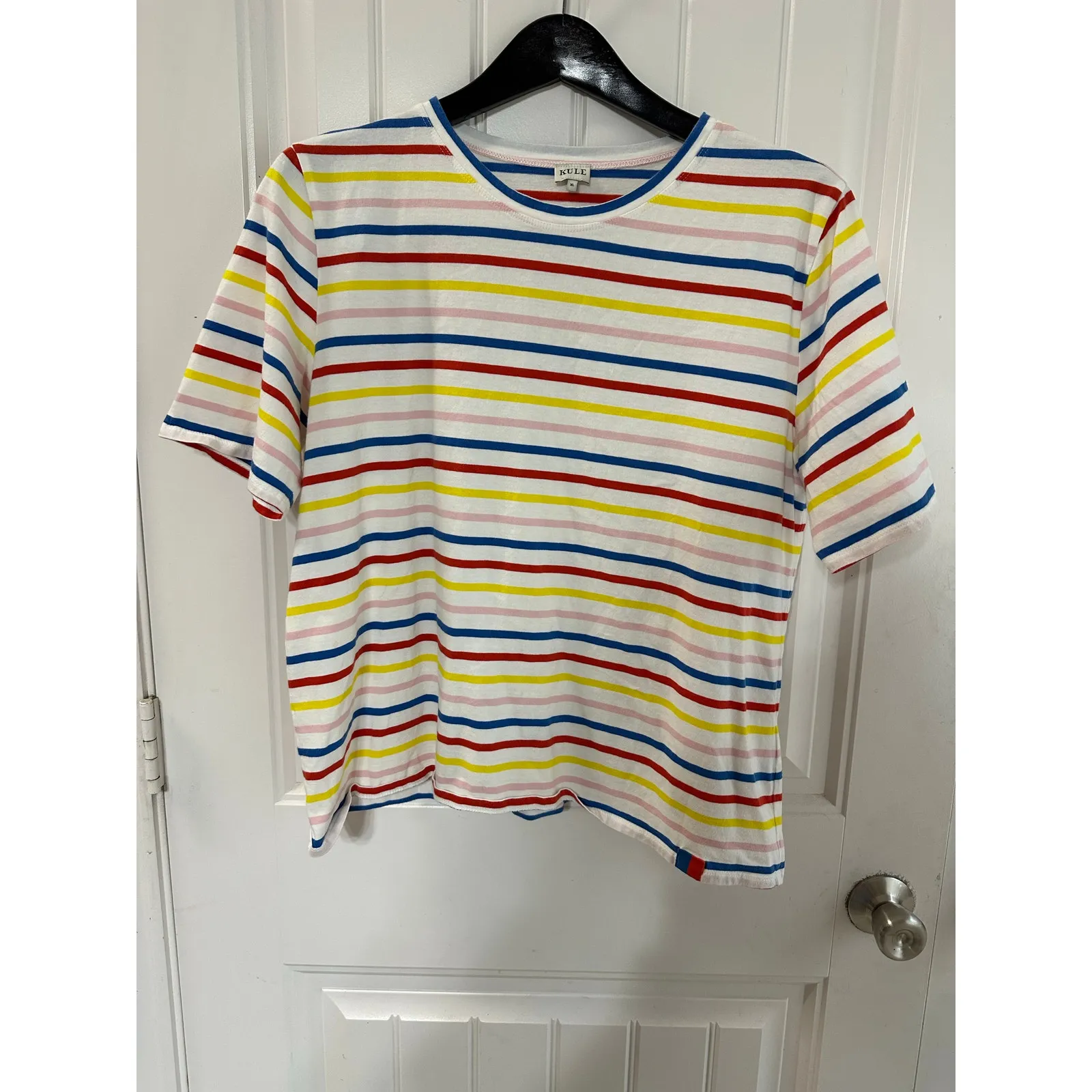 Kule Basic Colorful Multicolor Basic T Shirt Women XL Grunge Nostalgic Kid Core White - Image 9