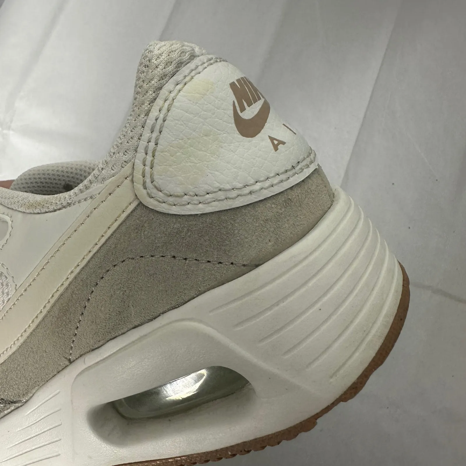 Nike Air Max SC‎ Casual Sneakers White Beige Suede Mesh Athletic Shoes - Image 3