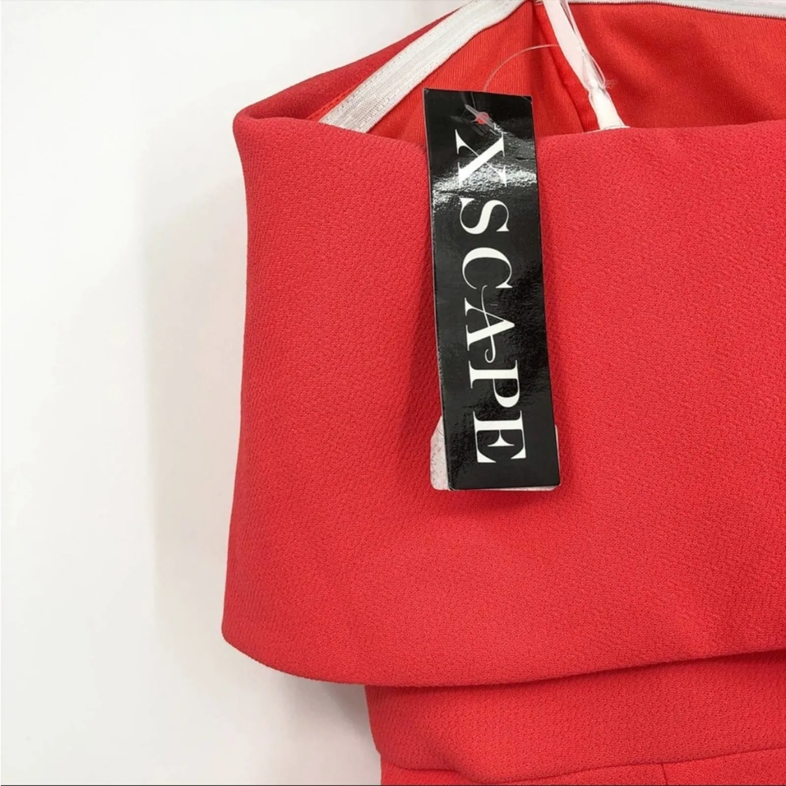 XSCAPE Women's Denisse Scuba Crepe Bustier Ruffle Skirt Dress Coral Size 4 NEW - Image 10