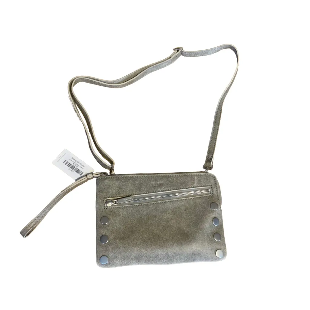 HAMMIT "NASH" DISTRESSED LEATHER PEWTER CROSSBODY/WRISTLET NWT - Image 3