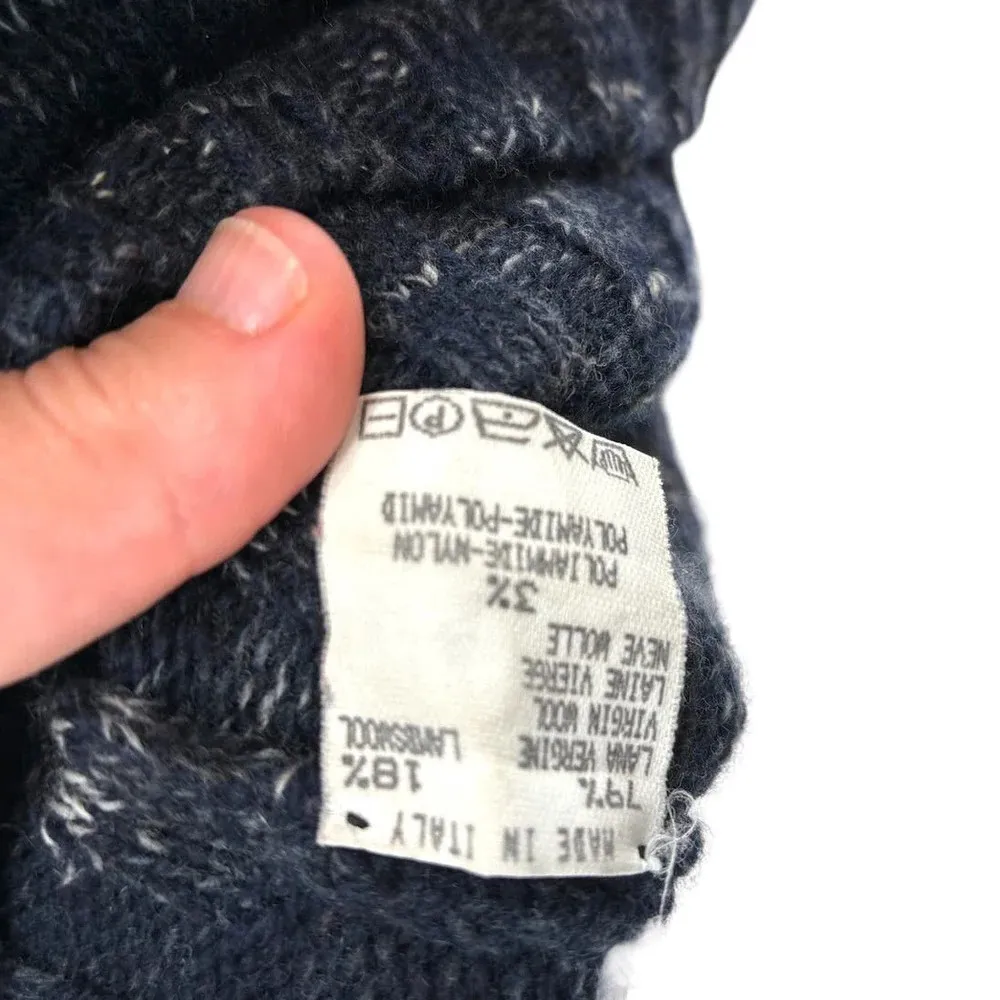 JOSEPH‎ Navy Blue Heathered Wool Turtleneck Sweater Size Medium - Image 10