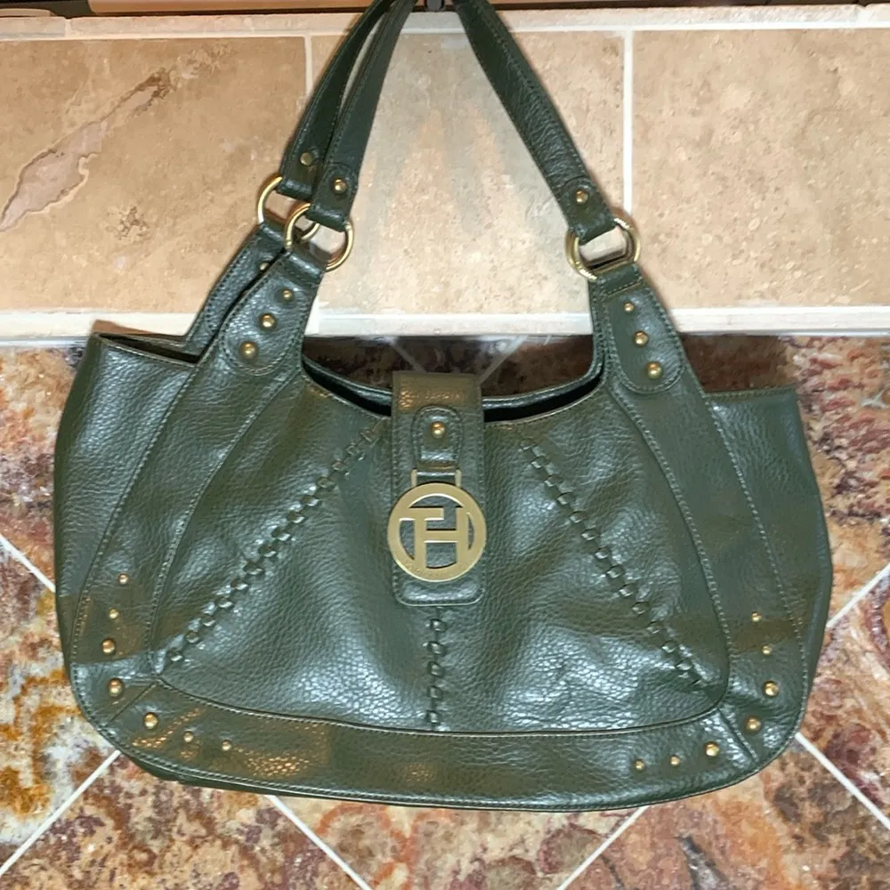Vintage Y2K Tommy Hilfiger Brown Western Early 2000s Shoulder Bag Purse Green - Image 2