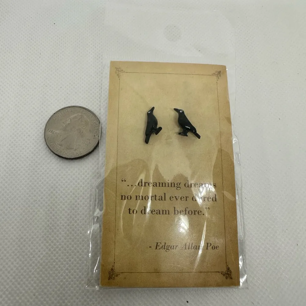 Edgar Allan Poe “The Raven” Earrings - Image 2