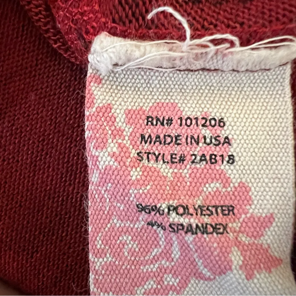 Soft Surroundings Nikita Paisley Tunic Red V Neck Long Sleeve Boho Top XL - Image 9