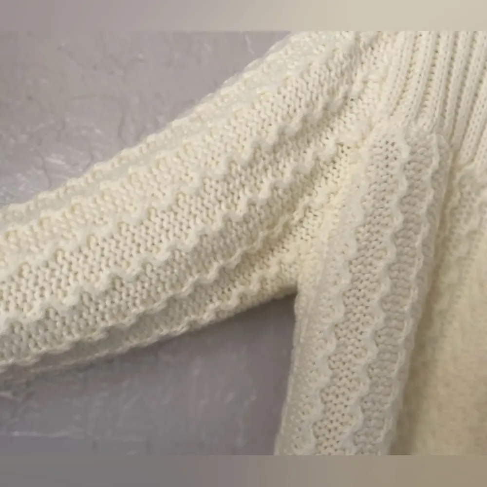 Vintage Country Craft Cardigan Sweater Women's Size Medium Beige 70’s 80’s GUC - Image 5