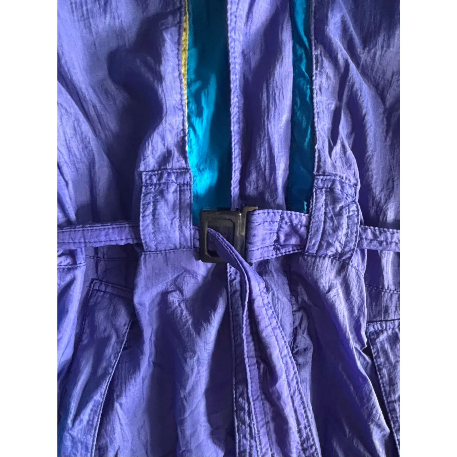 Vintage 90s Inside Edge Purple Blue One Piece Ski Suit Youth XL Womens Fit Snow Size M - Image 12
