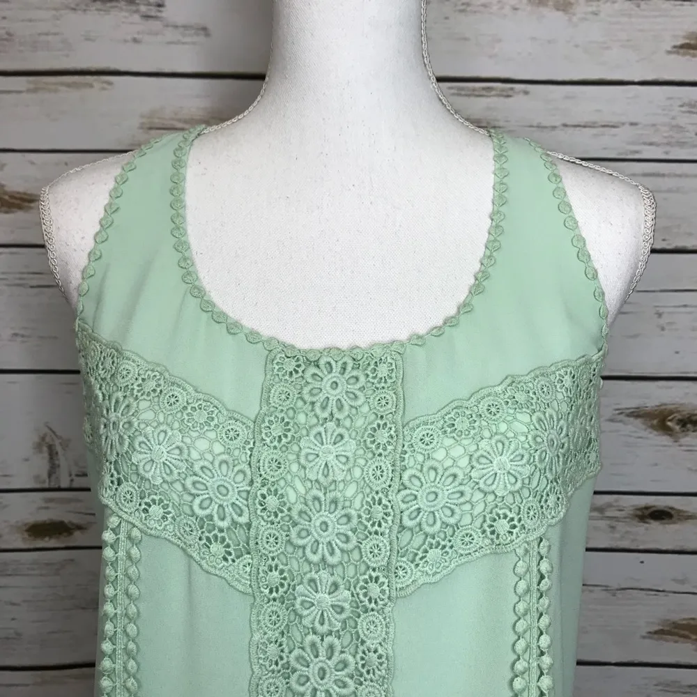 🌷Naked Zebra Tank Mint Crochet Racerback Size M - Image 3