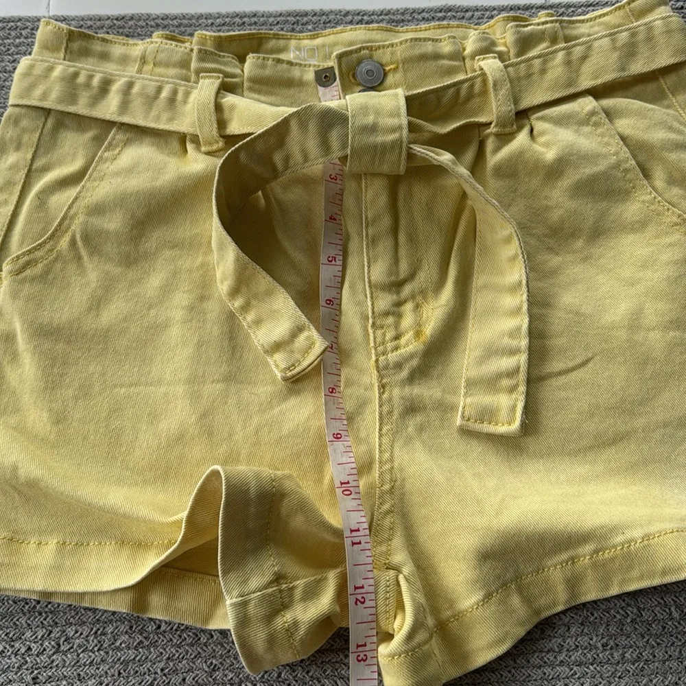 NoBo Butter Yellow Denim Tie Belt High Waist Short Shorts Size 7-9 - Image 8