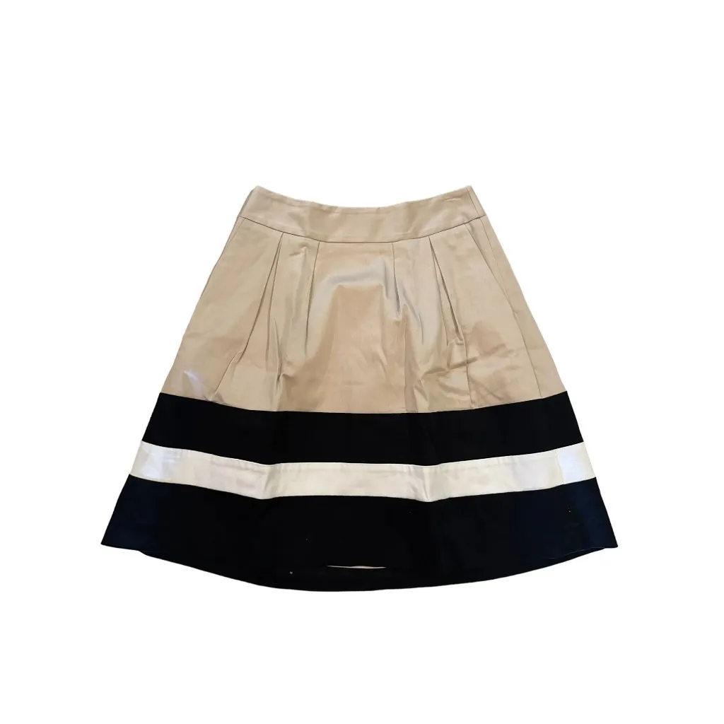 WHITE HOUSE BLACK MARKET WHBM Tan Black A Line Skirt Size 0 - Image 3