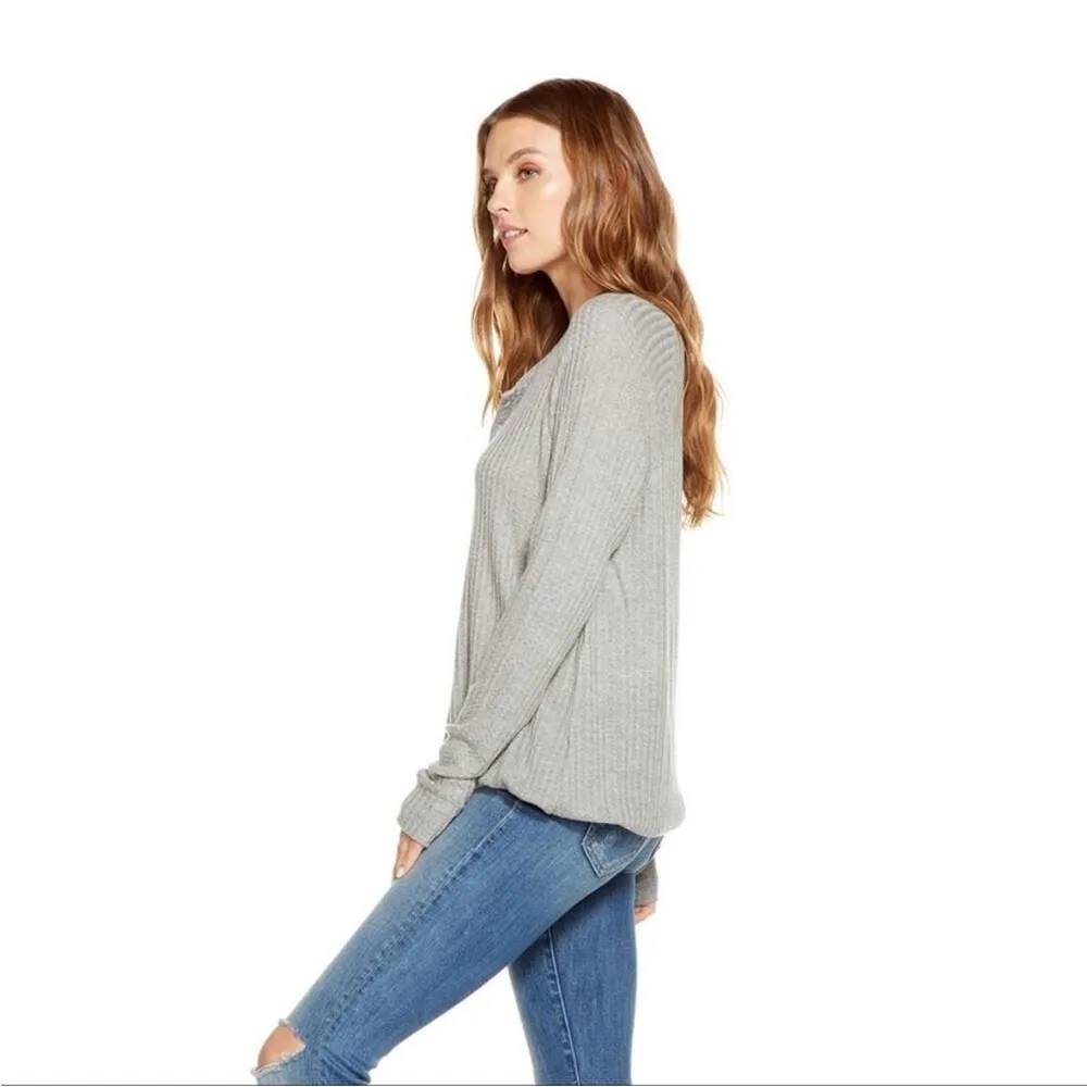 Chaser Drawstring Gray Henley Size medium NEW - Image 3