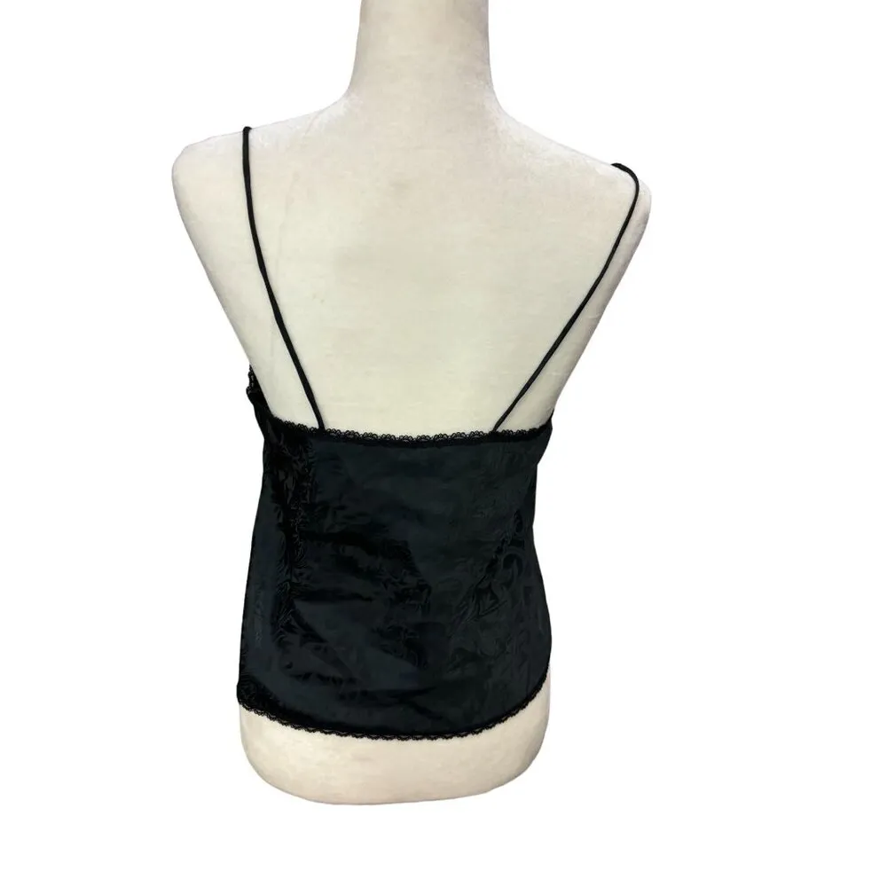VTG Dreamtime Camisole Top Black Lace Satin Sz M Goth Grunge Witchy Whimsigoth Size M - Image 5