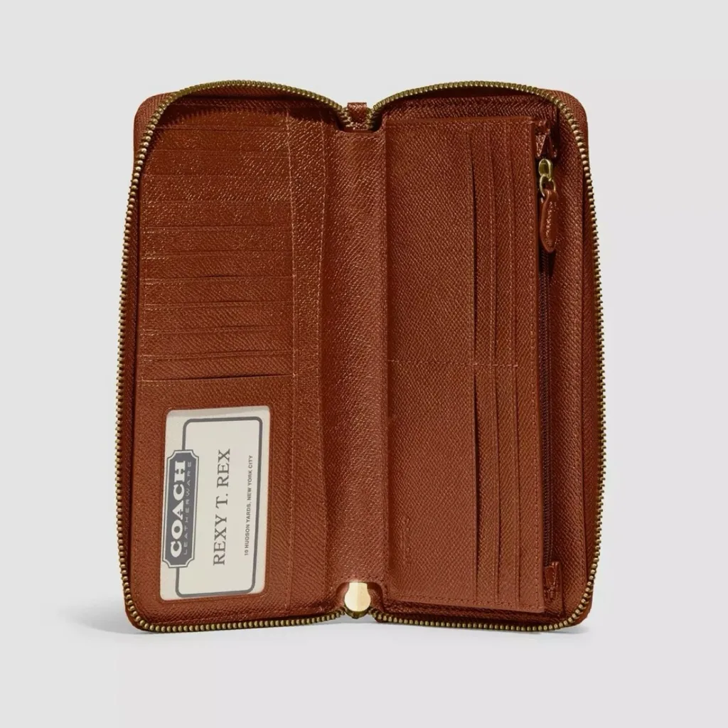 NWT Coach C7184 Continental Wallet Crossgrain Leather 1941 Saddle - Image 2