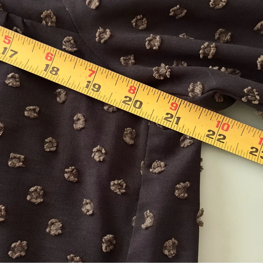 ODDI Black Long Sleeve Tiered Dress Women’s L Textured Dot Boho Midi - Image 6