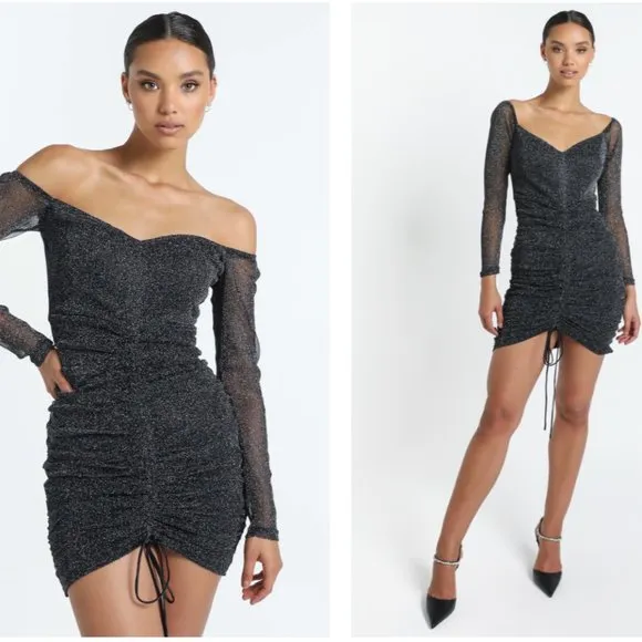 SHOWPO When I Get Home cocktail party dress, mesh lurex - size 0 - Image 2