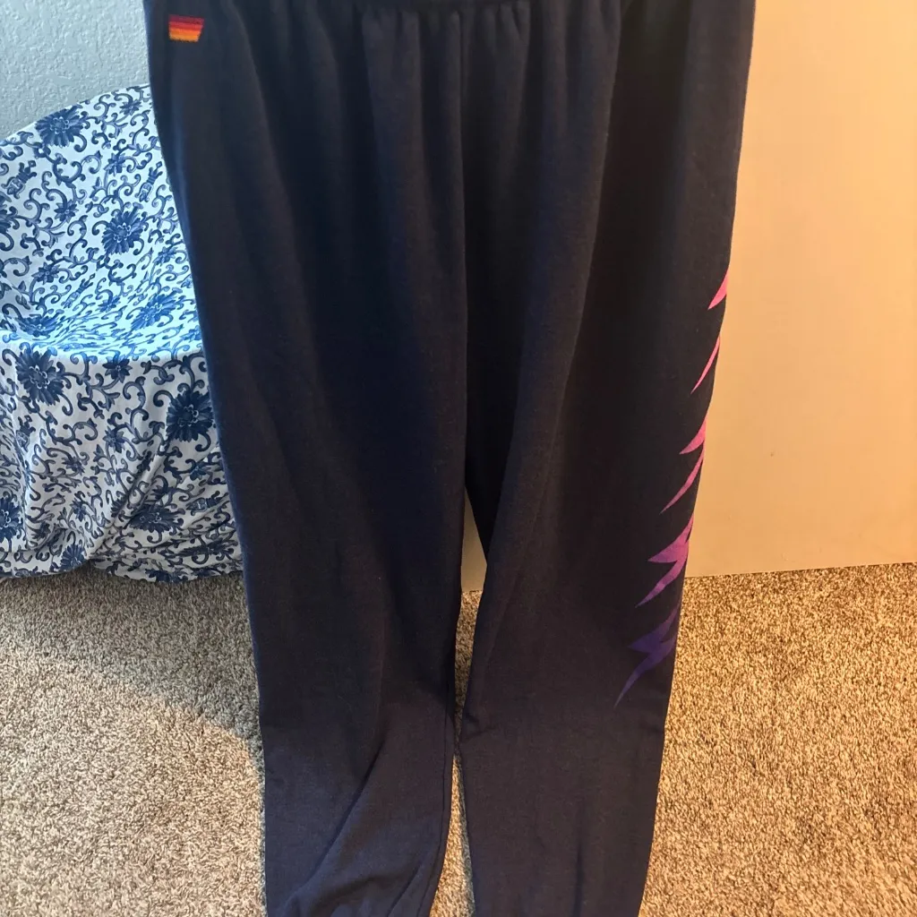 Aviator nation, pink bolt, navy sweatpants New with tags large - Image 2