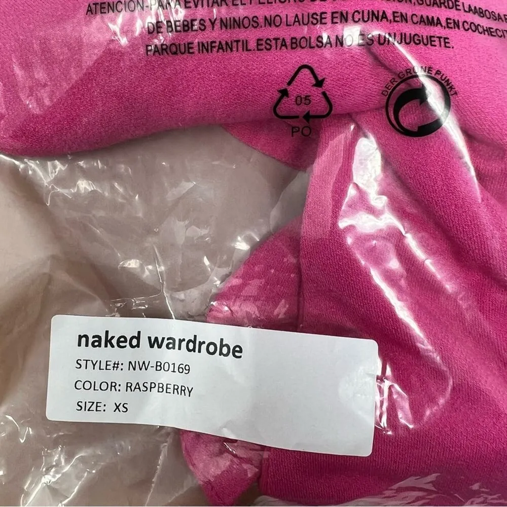 Naked Wardrobe Sculpted Seamless Tank Thong Bodysuit Raspberry Pink Size XS NEW - Image 14