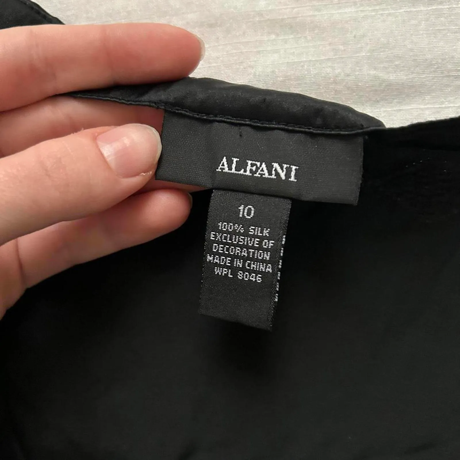 Alfani silk Black sequin tank top with spaghetti straps Size 10 - Image 2