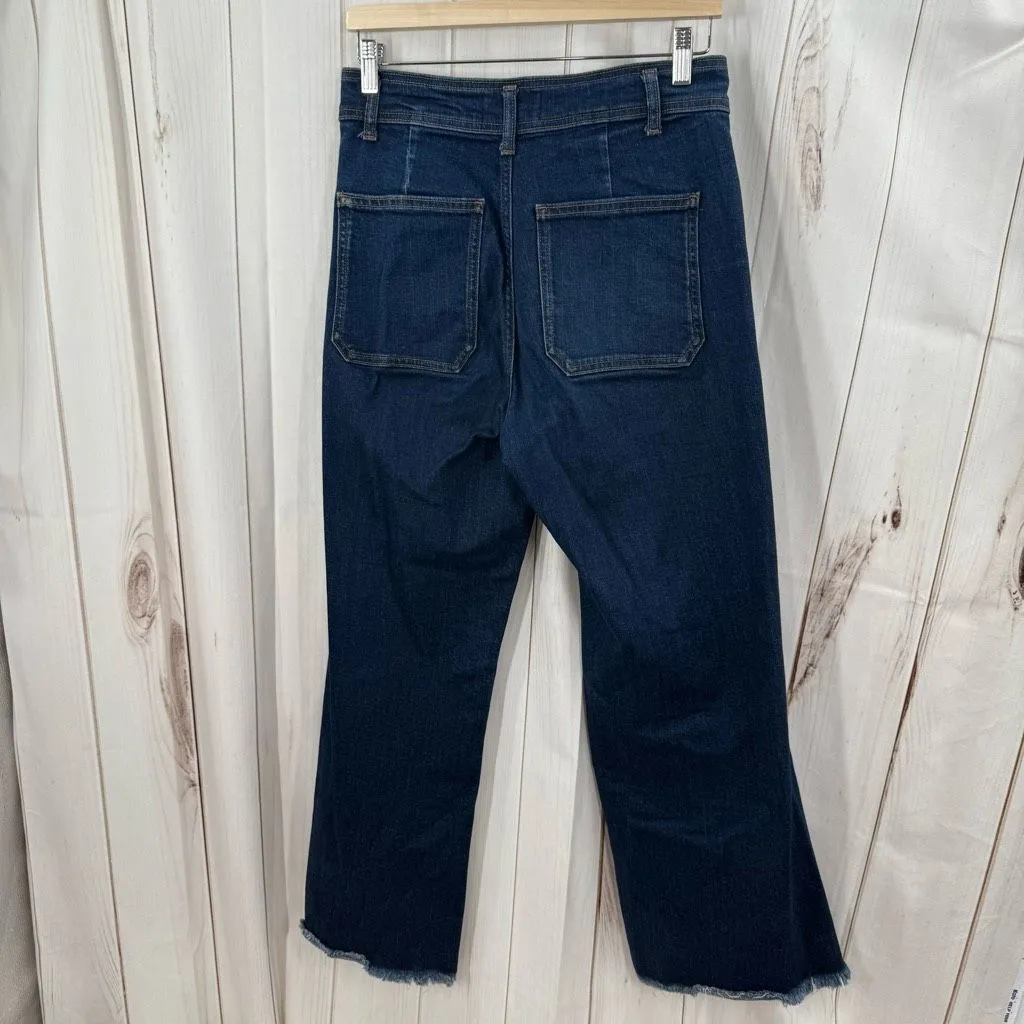 Zara Women’s 10 Marine Wide Leg Flare Denim Jeans - Image 4