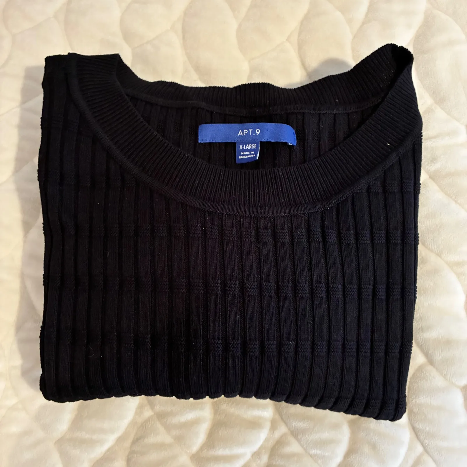 Apt. 9 Ribbed Knit‎ Top Short Sleeve Knit Tunic Casual Everyday Black X-Large - Image 6