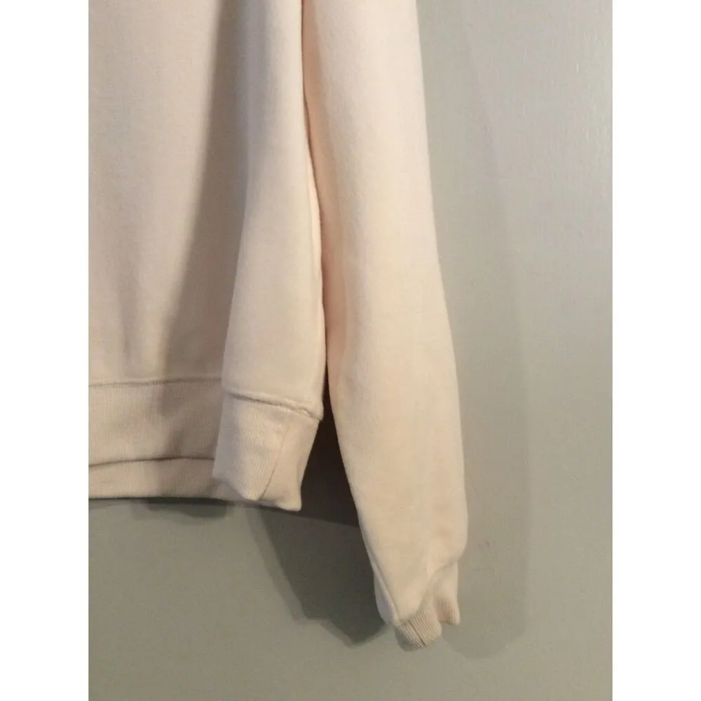 New NWT Fabletics Polar Fleece Crewneck Rayne Oversized Cropped Small S Cream - Image 2