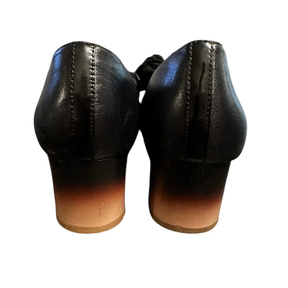 CARLO PAZOLINI Genuine Black Leather Women's Oxford Pumps Heels Shoes Sz 8/38.5 - Image 2