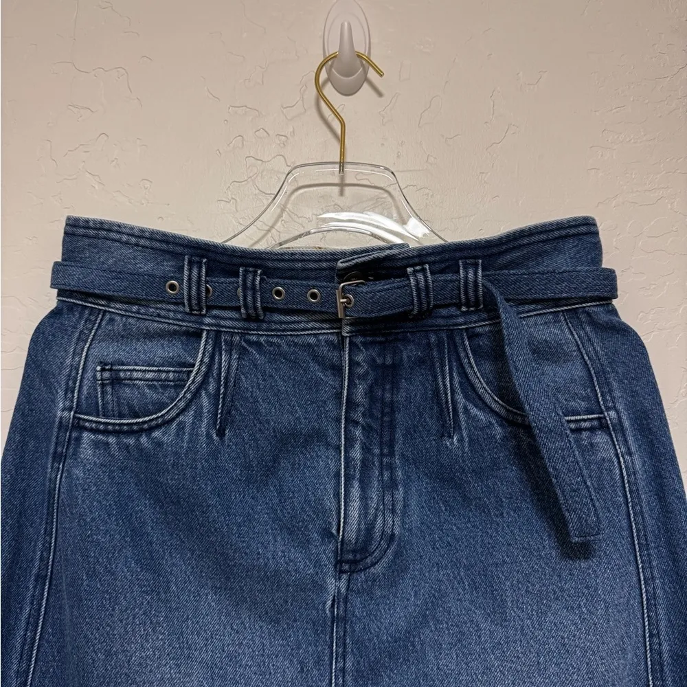 Anthropologie Pilcro Barrel Denim Midi Skirt 4 Dark Denim - Image 4