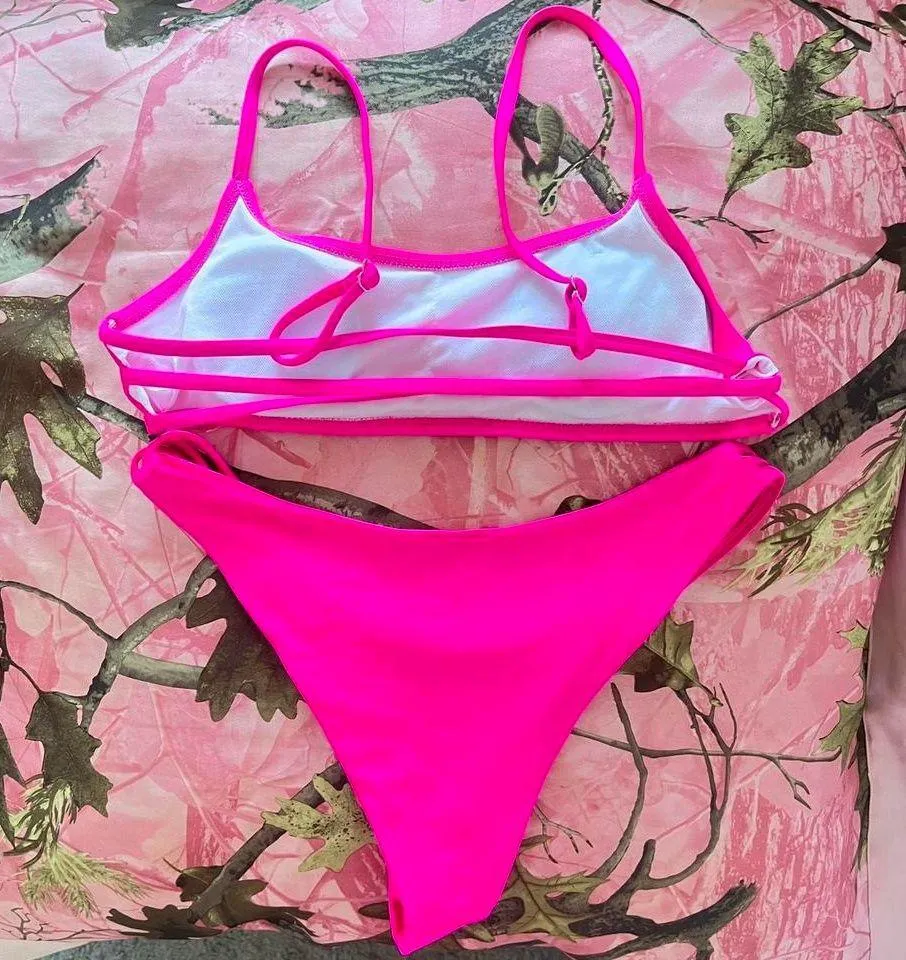 y2k hot pink bikini set - Image 2