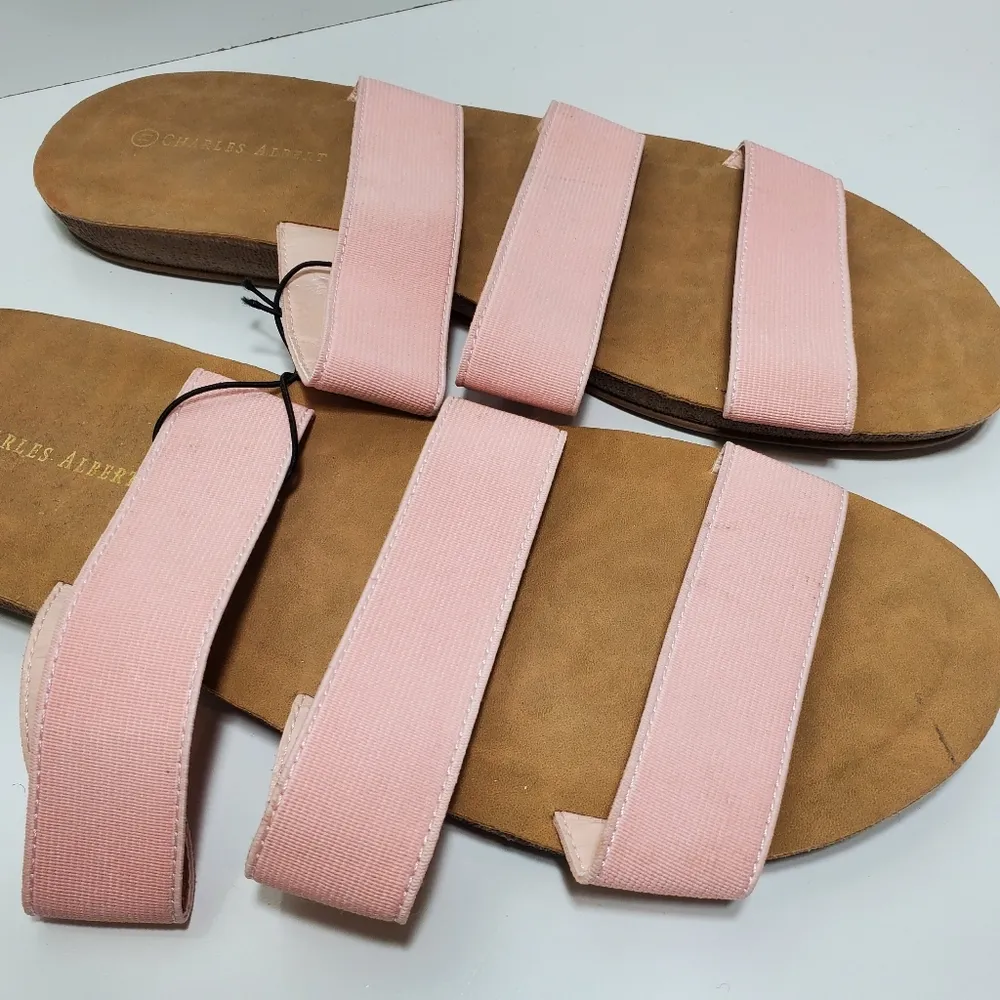 Charles Albert  Shoes Triple 3 Strap Pink Sandals Size 11 - Image 3