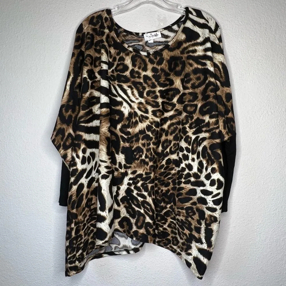 The Zig Zag Stripe Animal Print Tunic Top Size XL - Image 50