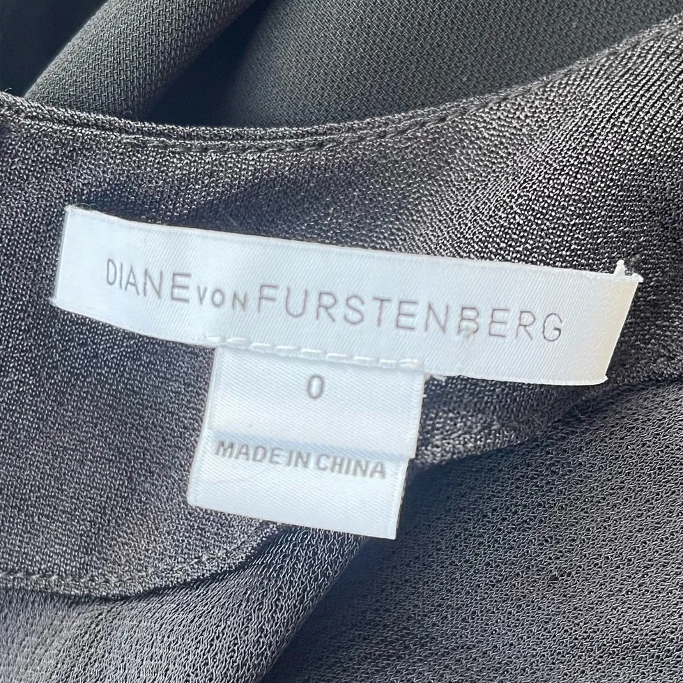 Diane Von Furstenberg Tux Womens Jumpsuit Sz 0 Plunge Formal Witchy Sheer Event - Image 11